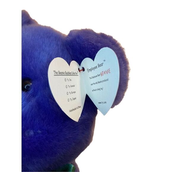 2000 Employee Bear Ty Beanie Baby Buddies Plush Collectible Tag Error Misspellin - Picture 4 of 10
